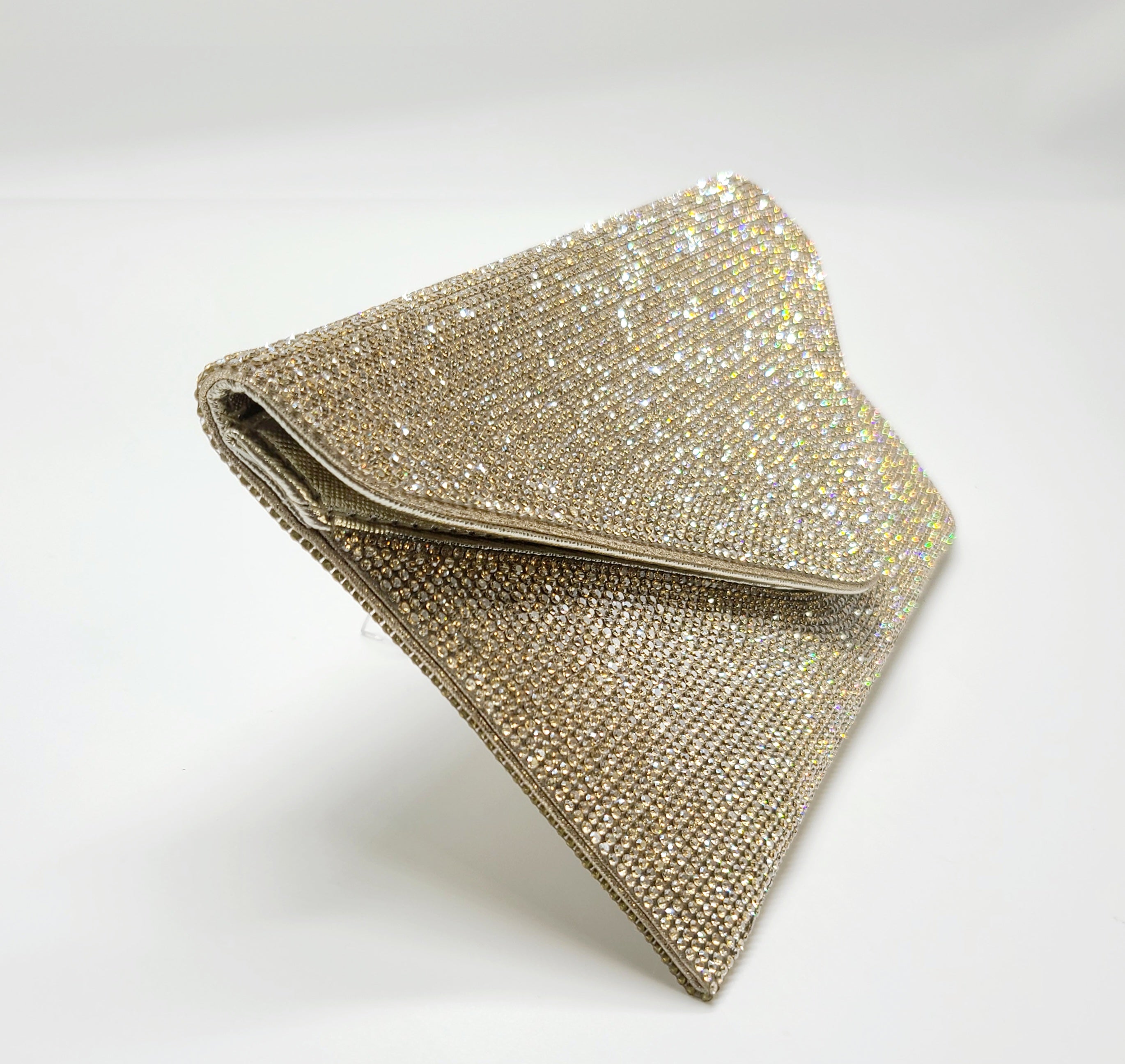 Gold Metal Rhinestone Clutch sold Fashion Bag