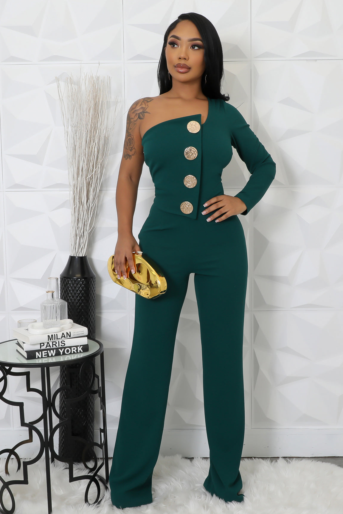 Heart and Soul Jumpsuit Hunter Green