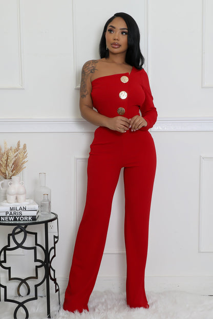 Heart and Soul Jumpsuit Hunter Red