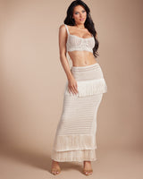 Island Muse Fringe Set - Natural - Palazzo Couture Online