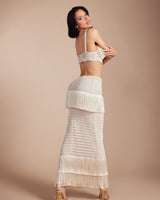 Island Muse Fringe Set - Natural - Palazzo Couture Online