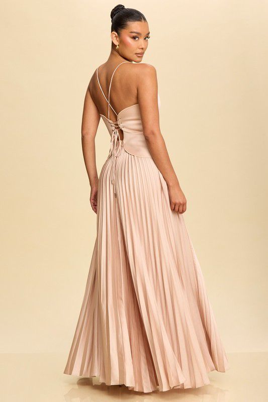 Unforgettable Moments Maxi Dress (Champagne)