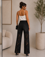 Fierce Bloom Lace Pants Black | Women's Pants