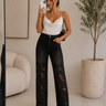 Fierce Bloom Lace Pants Black | Women's Pants