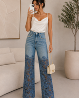 Fierce Bloom Lace Pants Black | Women's Pants
