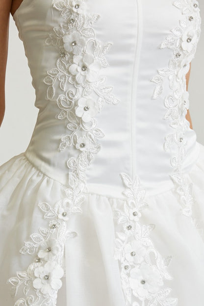 Elysian Grace Mini Dress (White)