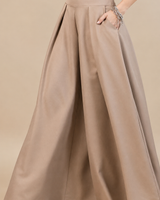 Solid Wide Off White Palazzo Pants