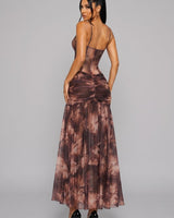 Midnight Bloom Corset Maxi Dress