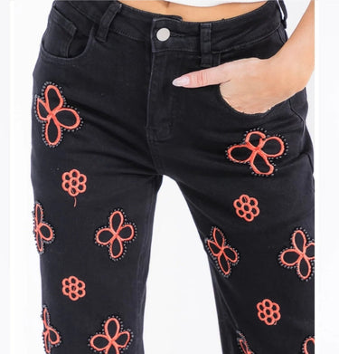 Pearl Bloom Cutout Jeans - Off White | Women's Jeans
