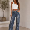 Lace Bloom Straight-Leg Jeans