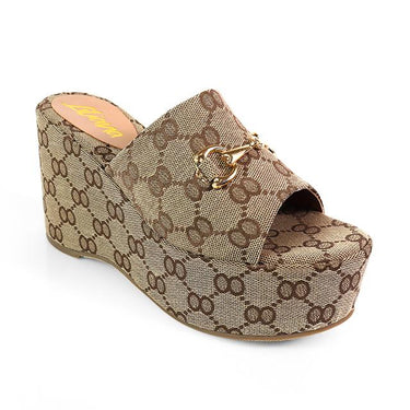 Chic Tatiana Wedge Sandals Monogram