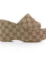 Chic Tatiana Wedge Sandals Monogram