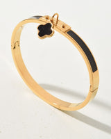 Luxe Enamel Clover Charm Bangle