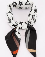 Signature Print Luxe Bandana - Brown Square Scarf