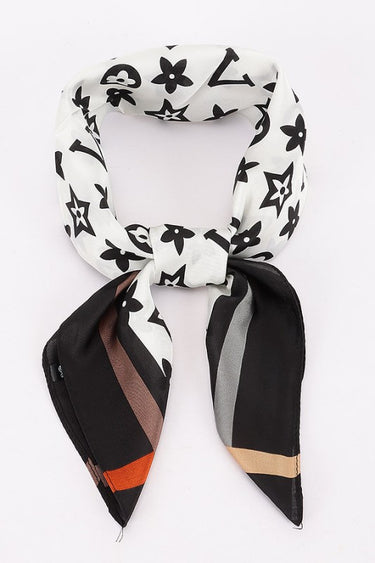 Signature Print Luxe Bandana - Brown Square Scarf