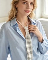 Pearl Necktie Statement Necklace