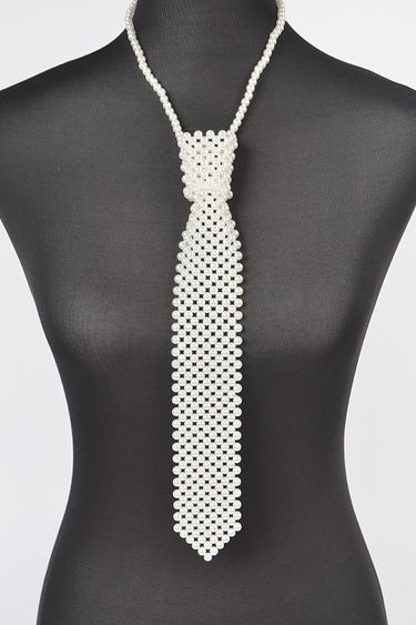 Pearl Necktie Statement Necklace