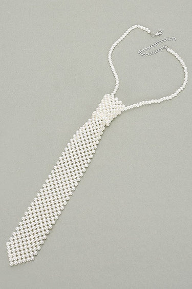 Pearl Necktie Statement Necklace