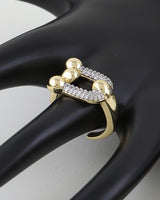 Bejeweled Horseshoe Statement Ring