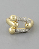Bejeweled Horseshoe Statement Ring