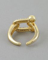 Bejeweled Horseshoe Statement Ring