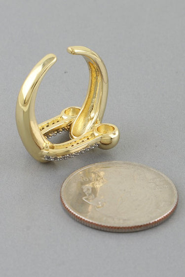 Bejeweled Horseshoe Statement Ring