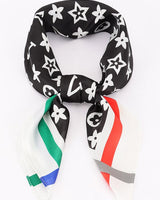 Signature Print Luxe Bandana - Brown Square Scarf