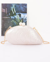 Pearl Shell Evening Clutch- Cream | Women's
