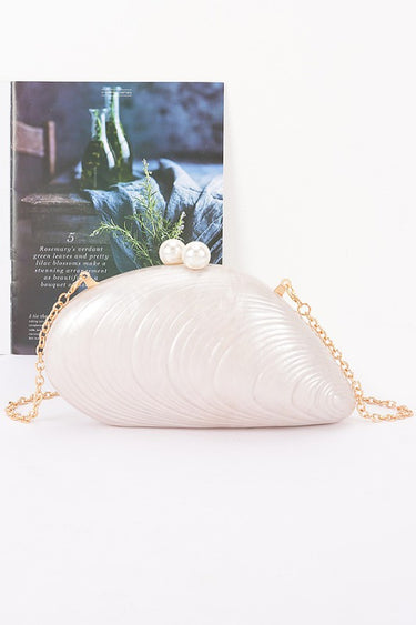 Pearl Shell Evening Clutch- Cream | Women's
