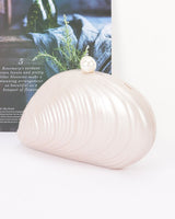 Pearl Shell Evening Clutch- Cream | Women's