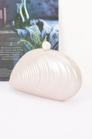 Pearl Shell Evening Clutch- Cream | Women's