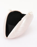 Pearl Shell Evening Clutch- Cream | Women's