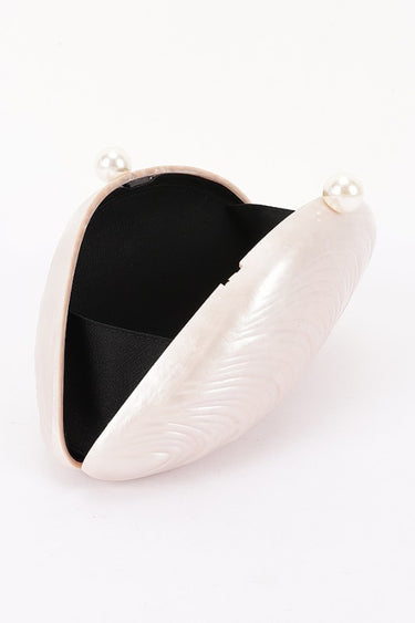 Pearl Shell Evening Clutch- Cream | Women's