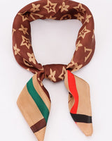Signature Print Luxe Bandana - Brown Square Scarf