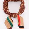 Signature Print Luxe Bandana - Brown Square Scarf