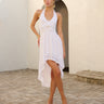 Sculpted Pleats Halter Mini Dress White | Women's Mini Dress