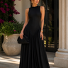 Sculpted Flow Maxi Dress - Black