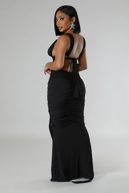 Tangled Up Maxi Dress  (Black)