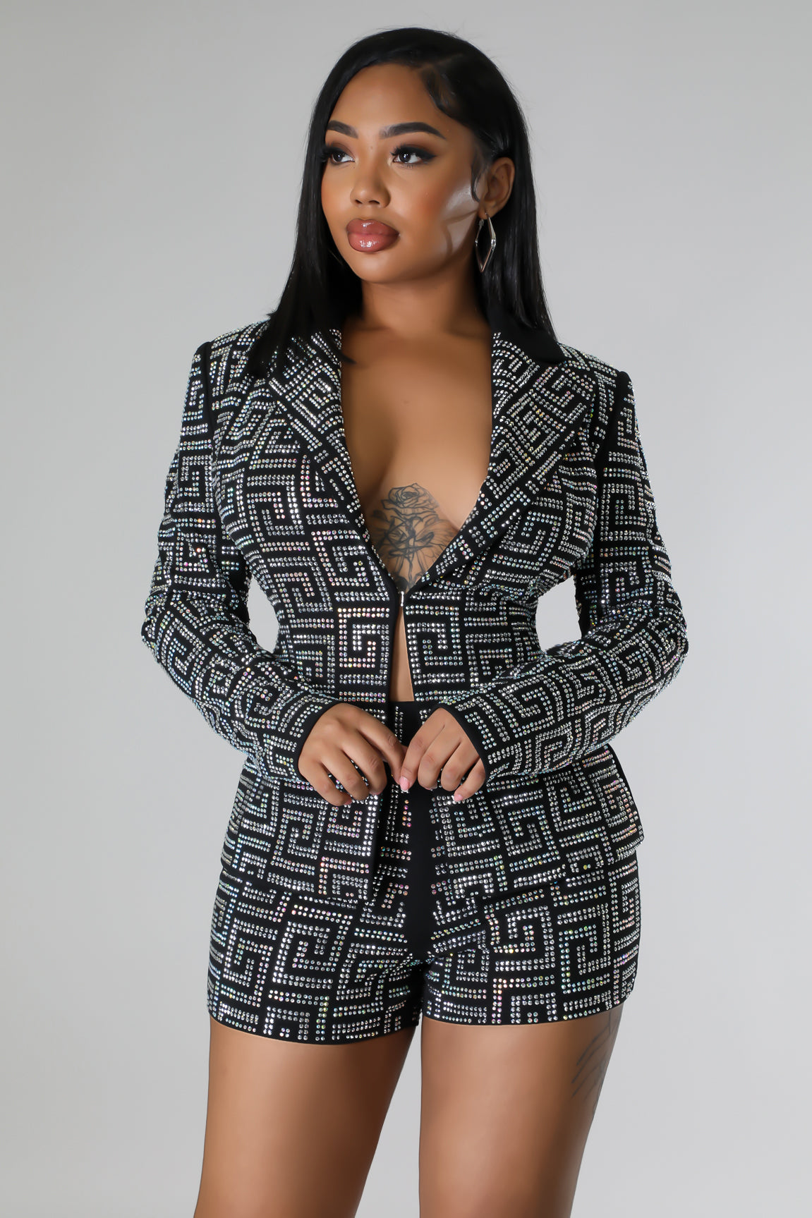 Let’s Get Serious Blazer and Shorts Set (Black)