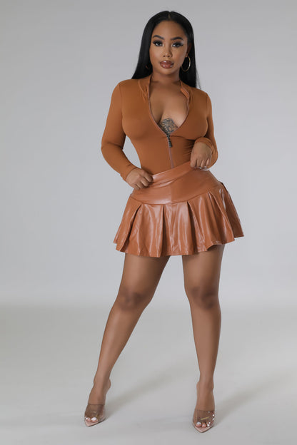 Shape of me Bodysuit Skirt Set (Mocha)