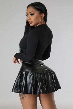 Nesta Bodysuit Skirt Set Black
