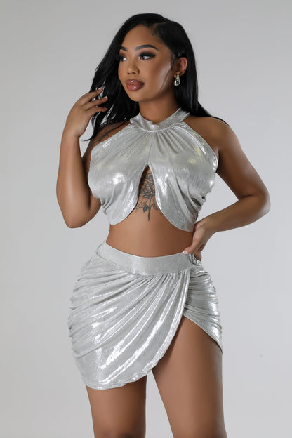 Ayisha Skirt Set (Silver)