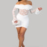 Luxe Lace Illusion Off-Shoulder Mini Dress - White
