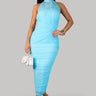 Ruched Mesh Off-Shoulder Midi Dress - Pink | Women's Midi Dress