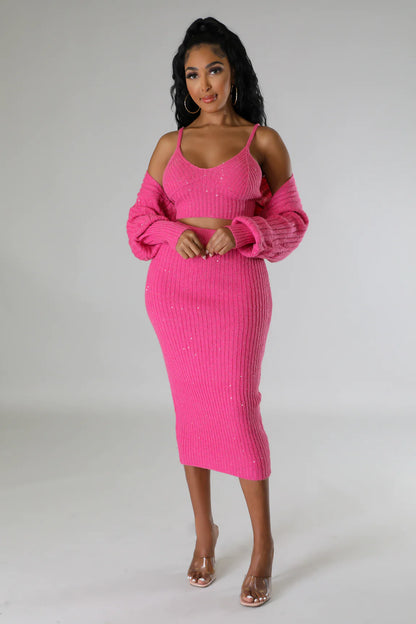 3pc Hot Ticket Skirt Set Pink