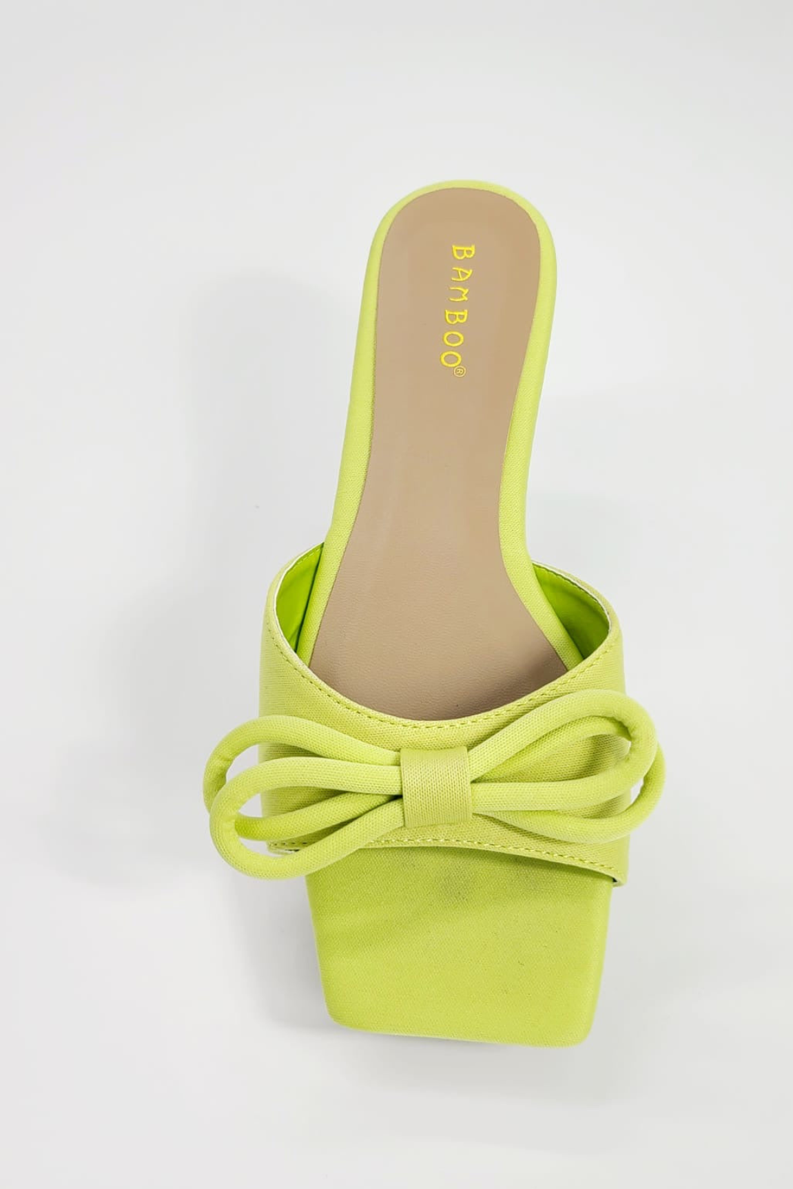  Lime Green Bow Slide Sandals