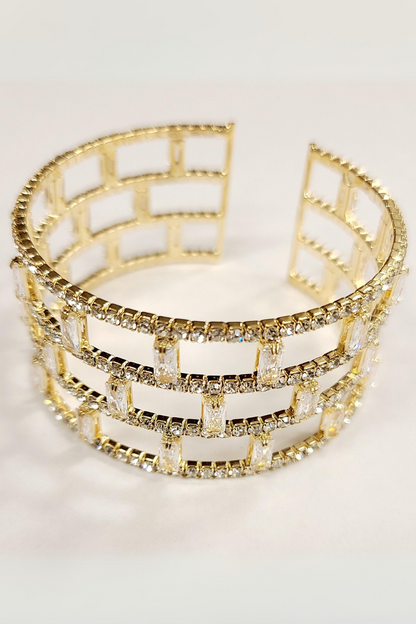 Luminous Lattice Cuff Bracelet (Gold)