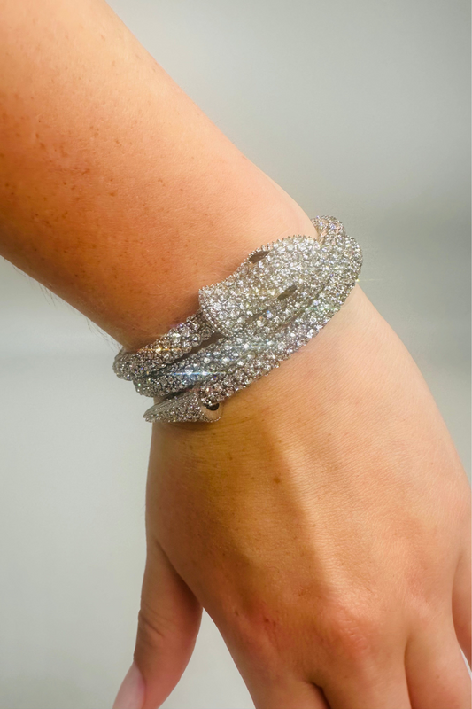 Modern Double Wrap Serpentine Bracelet (Silver)