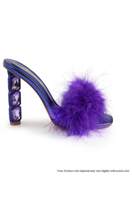 Crystal Feather high Heel Purple