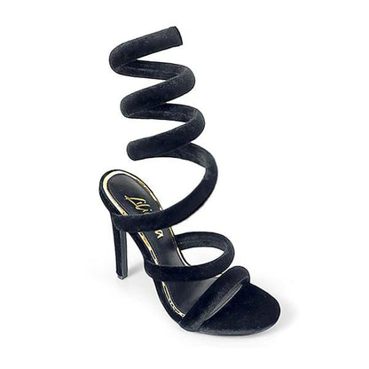 Helix Sensuous Velvet Heels (Black)